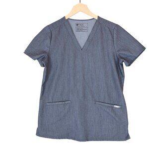Figs Casma Grey Three-Pocket Scrubs Top size S